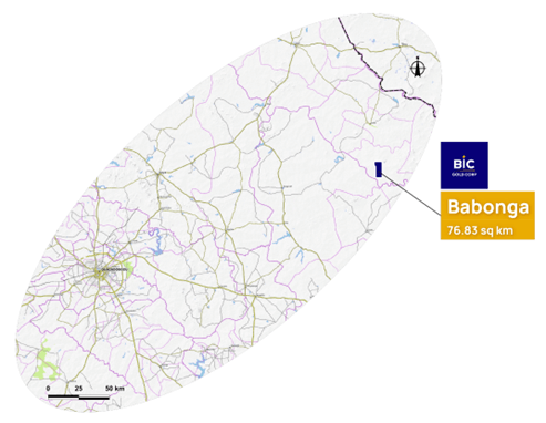 Babonga Gold Project Location Map