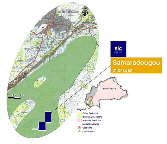 Samaradougou Gold Project Location Map