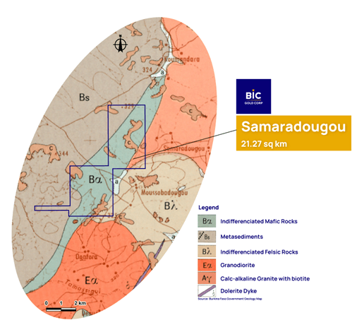 Regional Geological Map of Samaradougou Gold Project